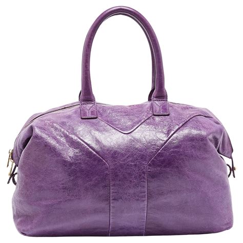 Yves Saint Laurent Purple Leather Y